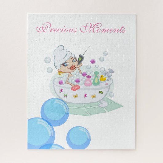 パズルガールバスタイムバスタブ浴槽バブルダック ジグソーパズル (縦)
