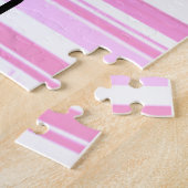 パズルガールレインボーサンクラウドピンクストライプ ジグソーパズル (側面)