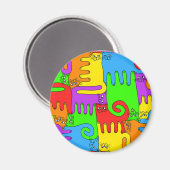 パズルキャッツ「レインボー」 2マグネット マグネット (正面/裏面)