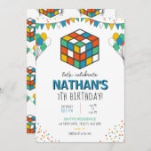 パズルキューブ誕生日 招待状 (正面/裏面)