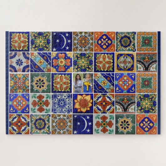 パズルギフト隠された家族の写真メキシカンタイル ジグソーパズル (横)