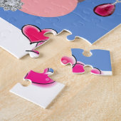 パズルクウピンクの花フローラ ジグソーパズル (側面)