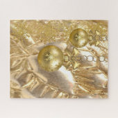 パズルクリスマス金ゴールドオーナメント ジグソーパズル (横)