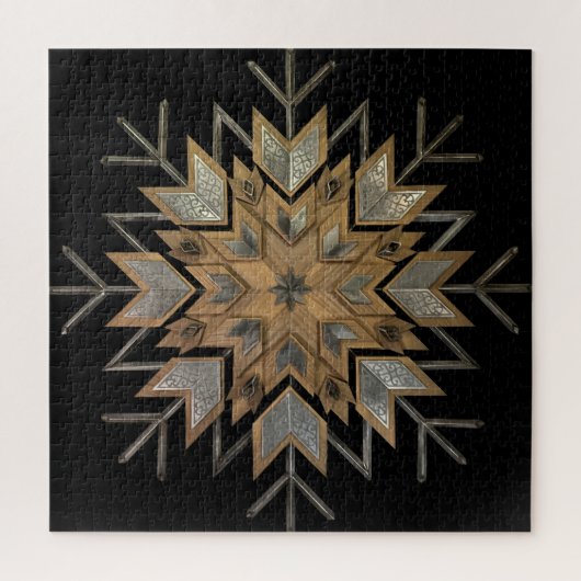 パズルクルミにエッチング鋼及びスノーフレーク・フラム ジグソーパズル (縦)