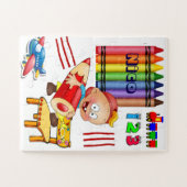 パズルクレヨン飛行機列車番号 ジグソーパズル (横)