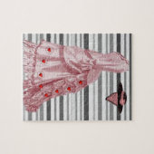 パズルグレイストライプハートドレスビクトリアン ジグソーパズル (横)