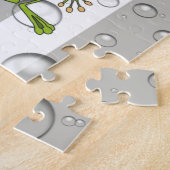 パズルグレイ&ホワイトストライプフィッシュアヒル ジグソーパズル (側面)