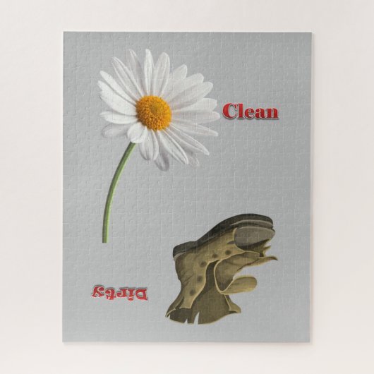 パズルグレーデイジーダーティーシュークリーン ジグソーパズル (縦)