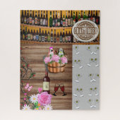 パズルグレーマルティニグラスビールワインフローラ ジグソーパズル (縦)