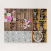 パズルグレーマルティニグラスビールワインフローラ ジグソーパズル (横)