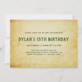 パズルゲーム脱出室パーティー誕生日招待状 招待状 (裏面)