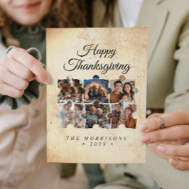 パズルコラージュ6フォトハッピー素朴感謝祭 シーズンカード