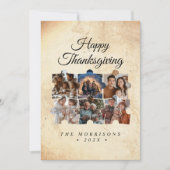 パズルコラージュ6フォトハッピー素朴感謝祭 シーズンカード (正面)