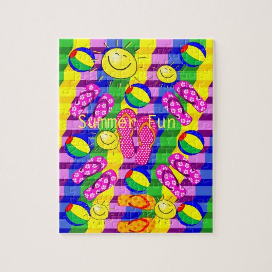 パズルサマーおもしろいビーチサンダルサン ジグソーパズル (縦)