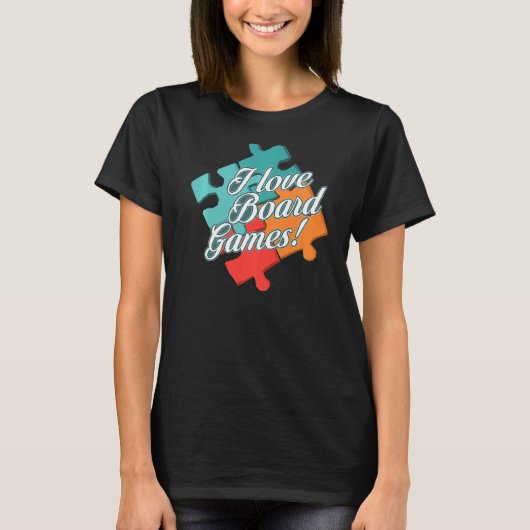 パズルジグソーアイラブボードゲーム Tシャツ (正面)