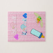 パズルストライプベビーガールピンク ジグソーパズル (横)