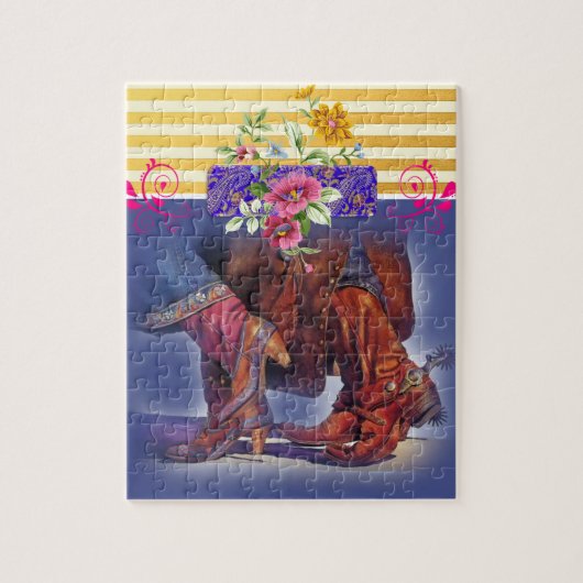 パズルストライプライン踊りカウボーイ ジグソーパズル (縦)