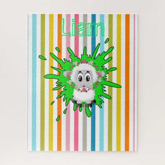 パズルストライプ羊フローラ ジグソーパズル (縦)