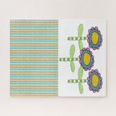 パズルストライプ花フローラ ジグソーパズル (横)