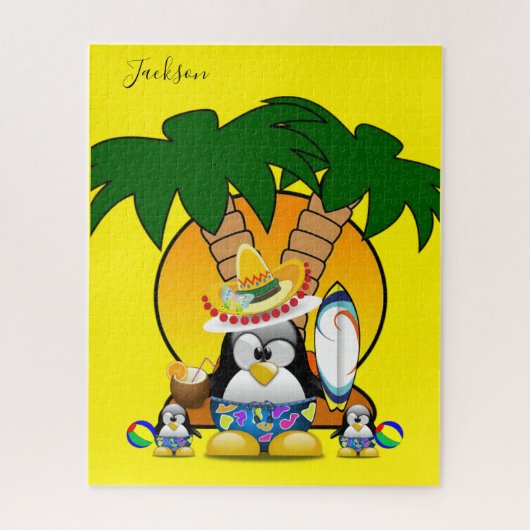 パズルズブルーペンギンサーファーソンブレロ ジグソーパズル (縦)