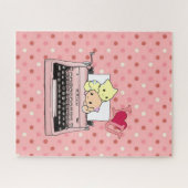 パズルタイプライター猫と愛する猫 ジグソーパズル (横)