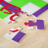 パズルチキングリーンパープルプレイド ジグソーパズル (側面)