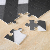 パズルチキン白黒プレイド ジグソーパズル (側面)