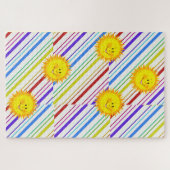 パズルチャレンジングサンストライプカラフル ジグソーパズル (横)