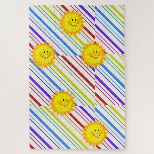 パズルチャレンジングサンストライプカラフル ジグソーパズル (縦)