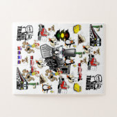 パズルネコ犬が車の野球を訓練 ジグソーパズル (横)