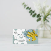 パズルハウスクリーニングサービスグレービジネスカード 名刺 (スタンド正面)