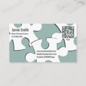 パズルハウスクリーニングサービスグレービジネスカード 名刺 (裏面)