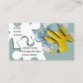 パズルハウスクリーニングサービスグレービジネスカード 名刺 (正面)