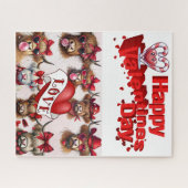 パズルハッピーバレンタインデー牛 ジグソーパズル (横)