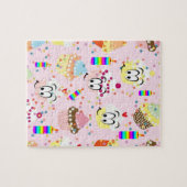 パズルハッピーバースデーカップケーキキャンドル ジグソーパズル (横)