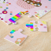 パズルハッピーバースデーカップケーキキャンドル ジグソーパズル (側面)