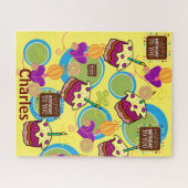 パズルハッピーバースデーカップケーキハート ジグソーパズル (横)