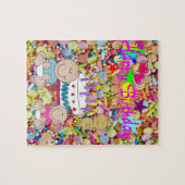 パズルハッピーバースデーキャンディベビーガール男の赤ちゃん ジグソーパズル (横)