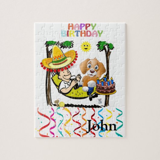 パズルハッピーバースデードッグカップケーキ ジグソーパズル (縦)