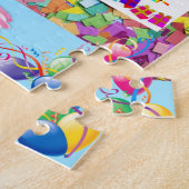 パズルハッピーバースデーバルーンカップケーキ ジグソーパズル (側面)