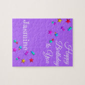 パズルハッピーバースデーパープルスターズ ジグソーパズル (横)