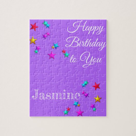 パズルハッピーバースデーパープルスターズ ジグソーパズル (縦)