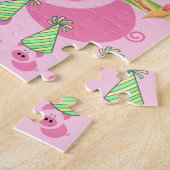 パズルハッピーバースデーピンクピッグズレインボー ジグソーパズル (側面)