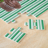 パズルハッピーバースデーペンギングリーンストライプ ジグソーパズル (側面)