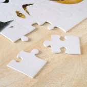 パズルハッピーバースデー金ゴールドと黒いバルーン ジグソーパズル (側面)