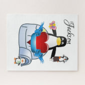 パズルバタフライペンギンハートハッピーバレンタイン ジグソーパズル (横)