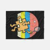 パズルバドミントン選手の自閉症意識 フリースブランケット (正面(横))