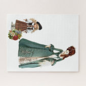 パズルビクトリアンフローラ女性と子 ジグソーパズル (横)