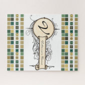 パズルビクトリアンベージュグリーン ジグソーパズル (横)