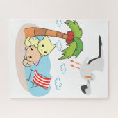 パズルビーチネコ子猫カモメ ジグソーパズル (横)